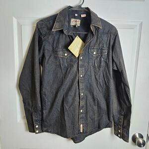 NWT Rafter C Cowboy Collection Button-Up-Black-Kid's‎ XL